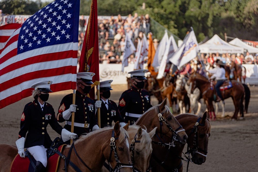 USMC Mounted Color Guard at the Redding Rodeo