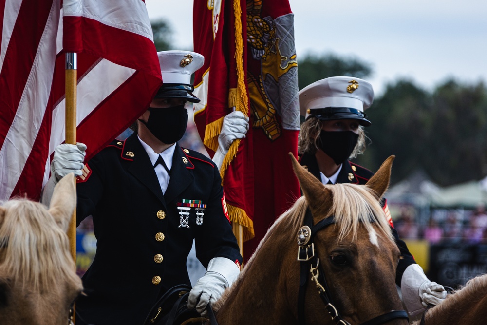 USMC Mounted Color Guard at the Redding Rodeo