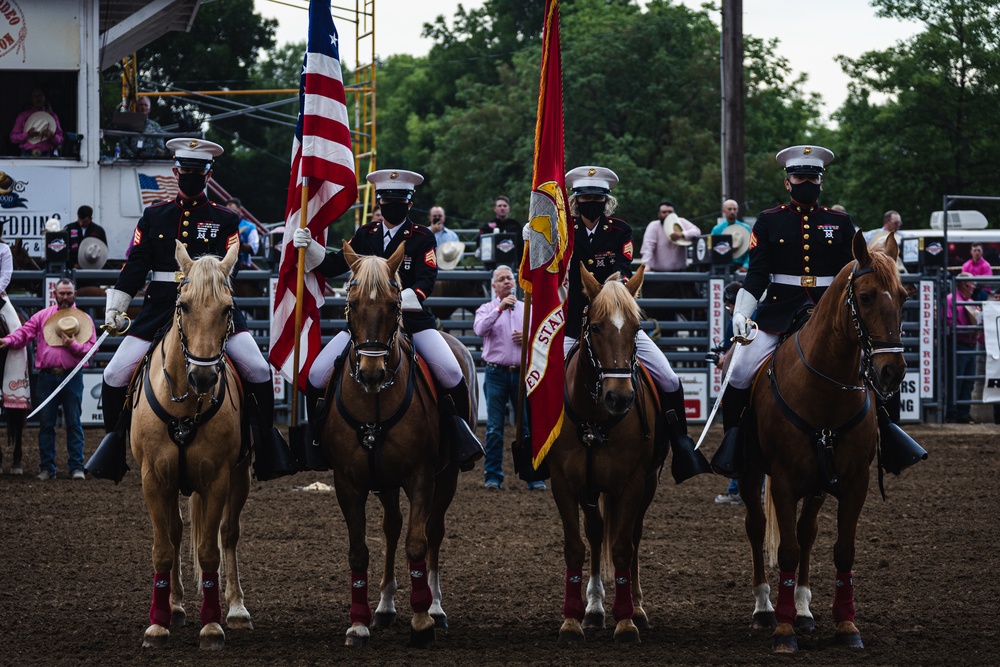 USMC Mounted Color Guard at the Redding Rodeo