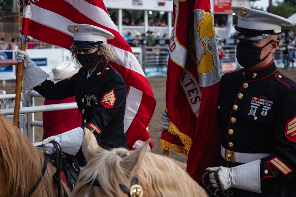 USMC Mounted Color Guard at the Redding Rodeo