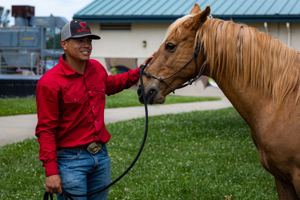 Mounted Color Guard brings mustangs to Foothill High School