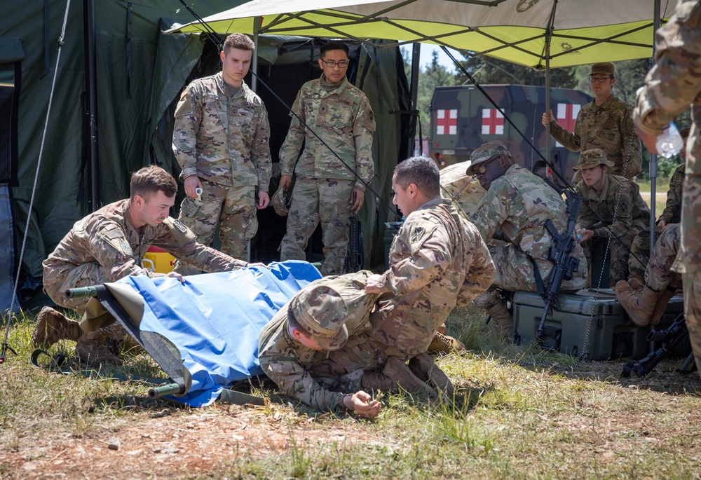 Air Defense Artillery trains in Croatia