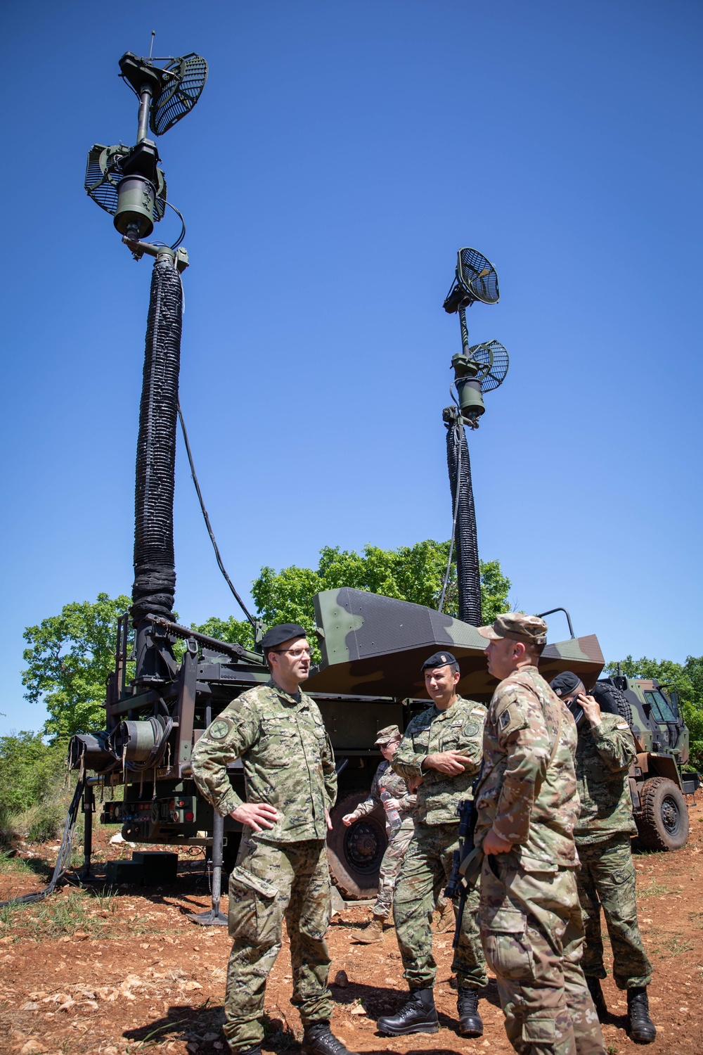 Air Defense Artillery trains in Croatia