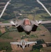 U.S. Air Force F-35As and French Rafales perform formation flight over France