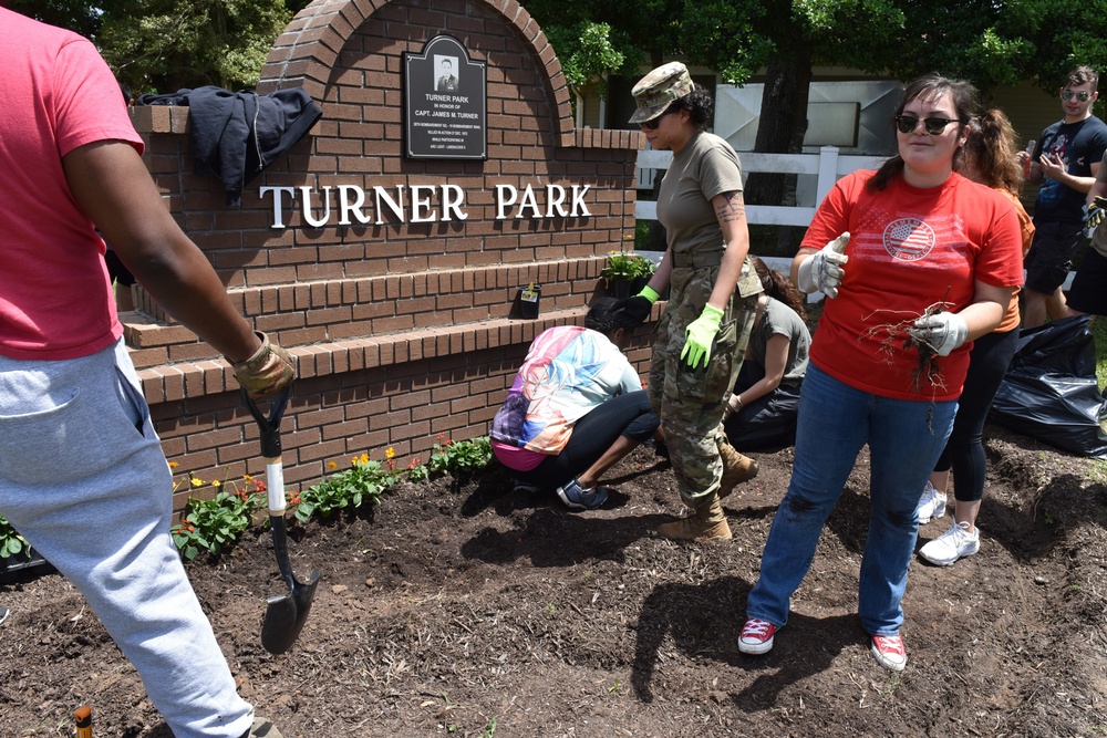 461st Air Control Wing Volunteers Clean Turner Park