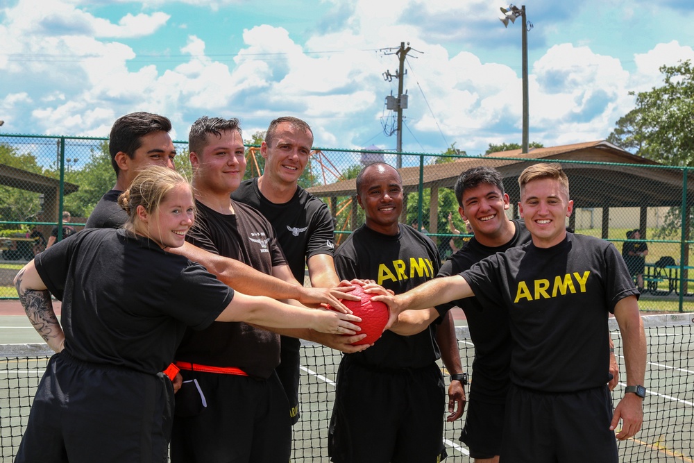 Dogface Soldiers test their mettle during Marne Week dodgeball competition