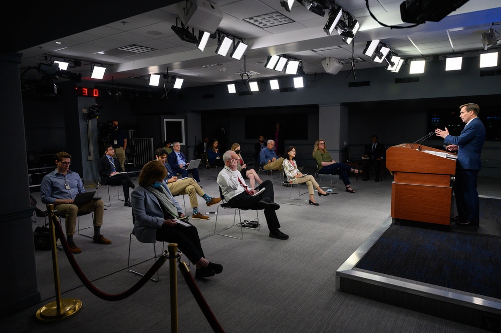 Pentagon Press Secretary John F. Kirby briefs media