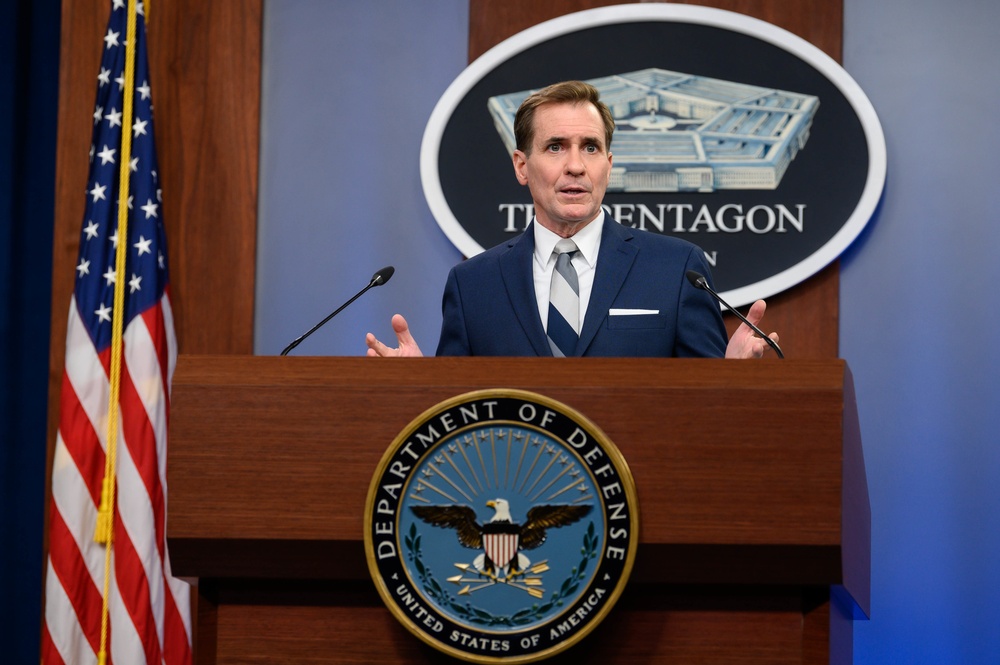 Pentagon Press Secretary John F. Kirby briefs media