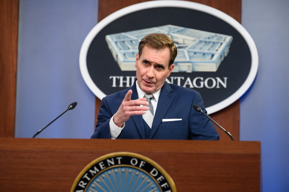 Pentagon Press Secretary John F. Kirby briefs media