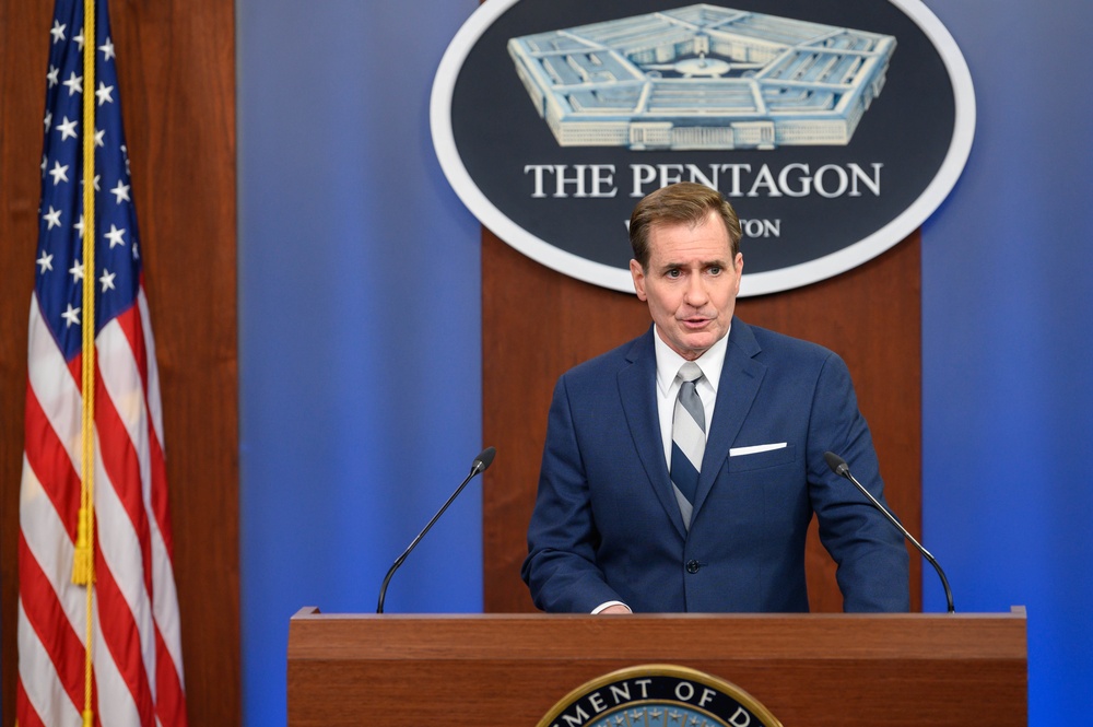 Pentagon Press Secretary John F. Kirby briefs media