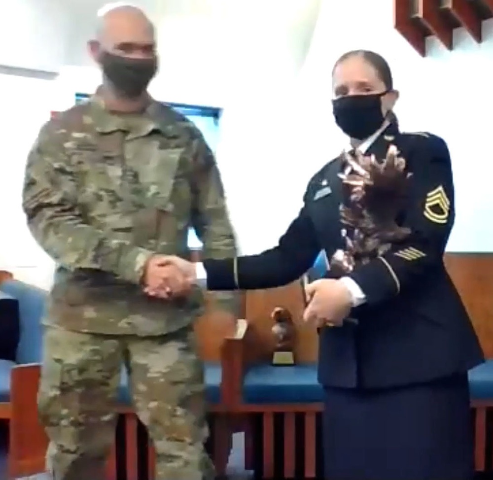 Sgt. 1st Class Jessica Llavet receives award