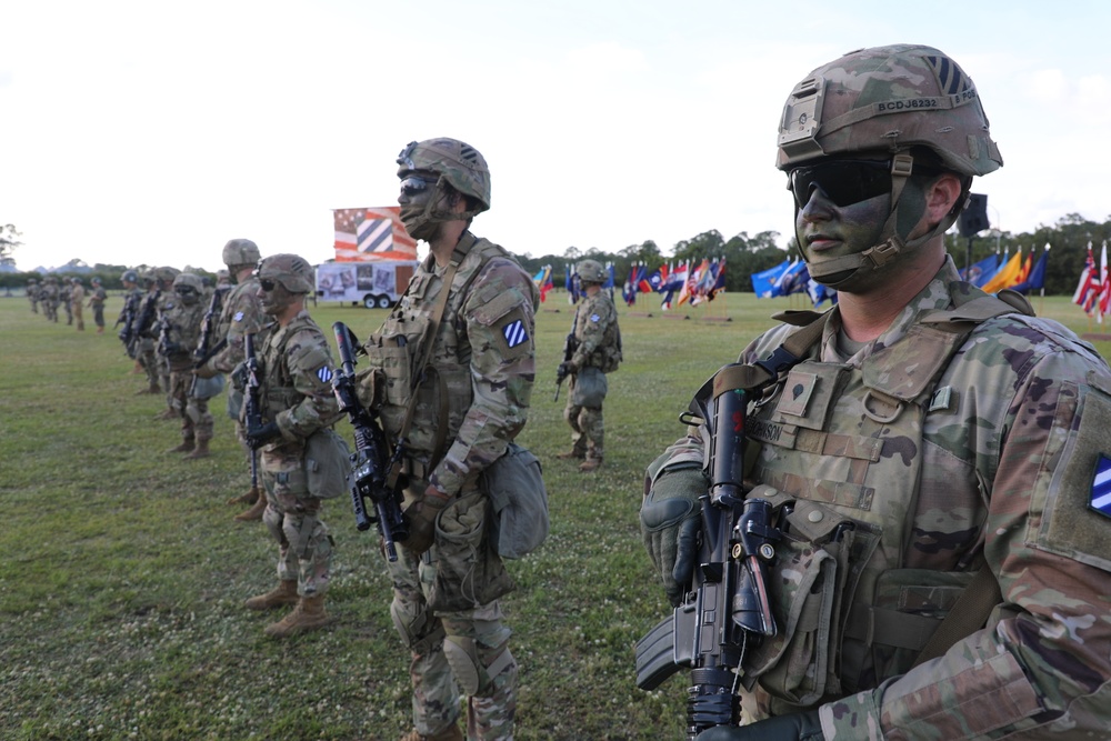 The 3rd Infantry Division hosts Twilight Tattoo during Marne Week