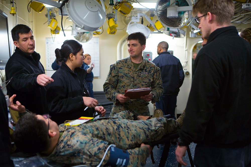Iwo JIma Conducts Mass Cass Drill