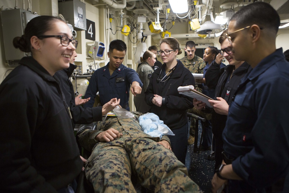 Iwo Jima Conducts Mass Cass Drill