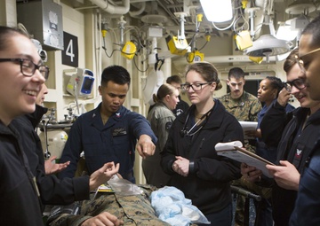 Iwo Jima Conducts Mass Cass Drill