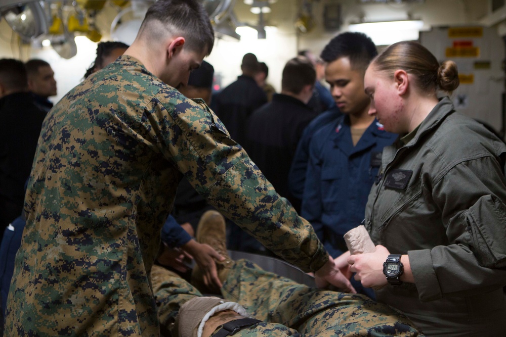 Iwo Jima Conducts Mass Cass Drill