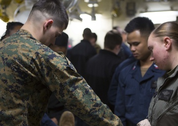 Iwo Jima Conducts Mass Cass Drill