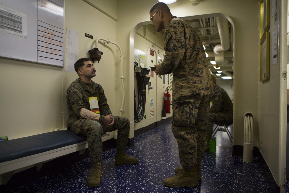 Iwo Jima Conducts Mass Cass Drill
