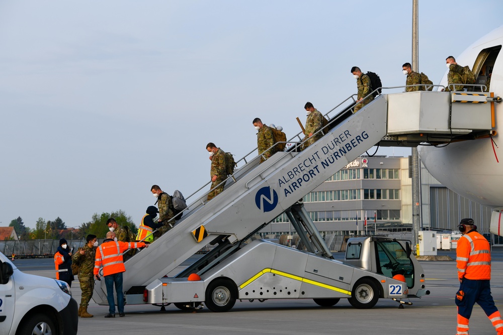 V Corps Soldiers arrive at Nuernberg Airport
