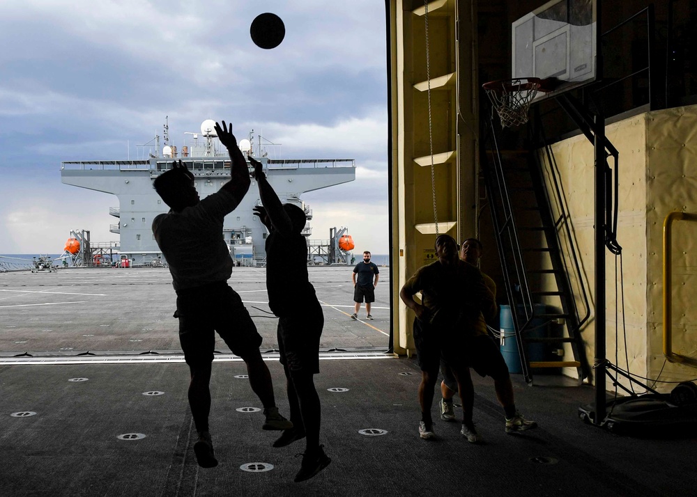 USS Hershel "Woody" Williams physical training