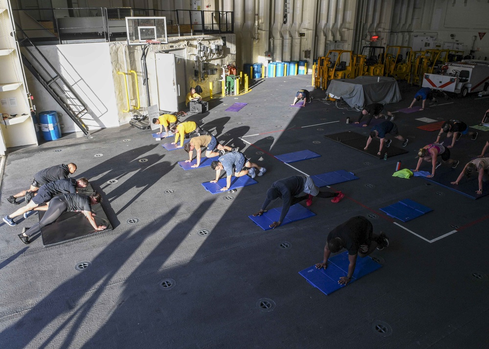 USS Hershel "Woody" Williams physical training