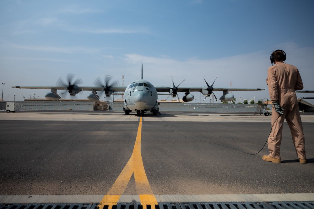 U.S. Marine Corps VMGR-234 Executes Low-Level Proficiency Flight