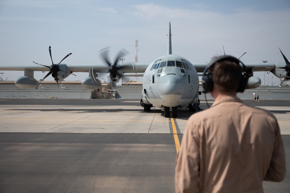 U.S. Marine Corps VMGR-234 Executes Low-Level Proficiency Flight