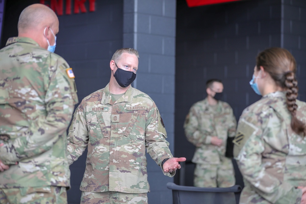 15th Air Force Command Chief visits U.S. Army Soldiers at Atlanta Community Vaccination Center
