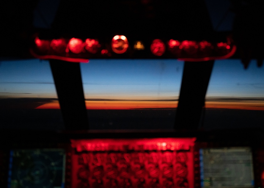 A B-52 Stratofortress sunrise