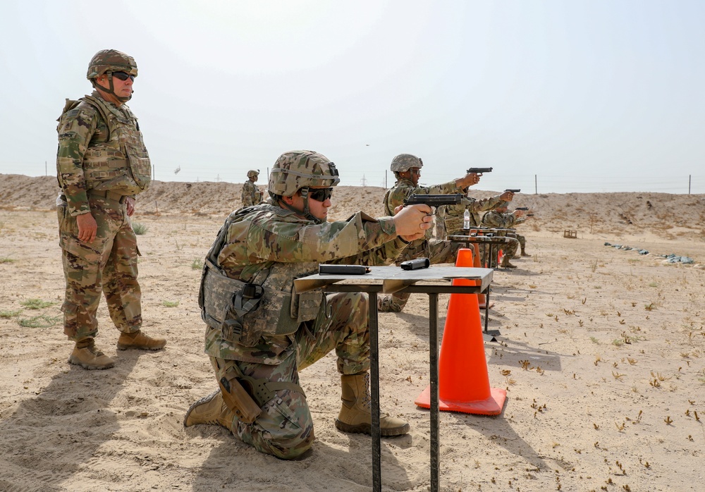Area Support Group - Kuwait qualifies on M9 pistol to enhance readiness