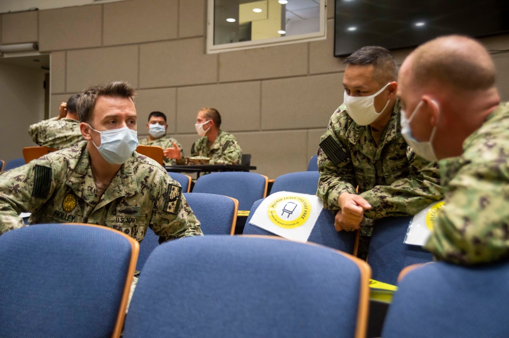 Capt. Kim Davis Hold All-Hands Call for NMRTC San Diego Chiefs Mess