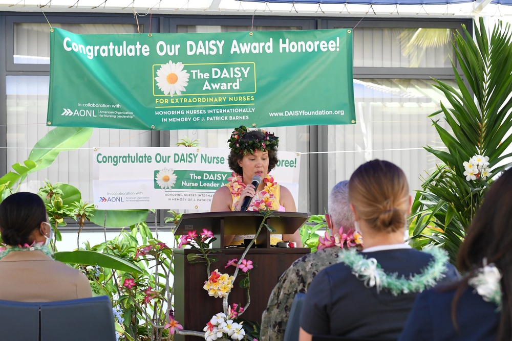 Rosemeyer accepts DAISY Award on behalf of her nominated breast cancer nurse