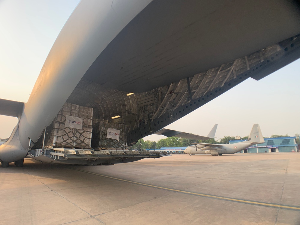 The second of several emergency COVID-19 relief shipments from the United States arrives in India.