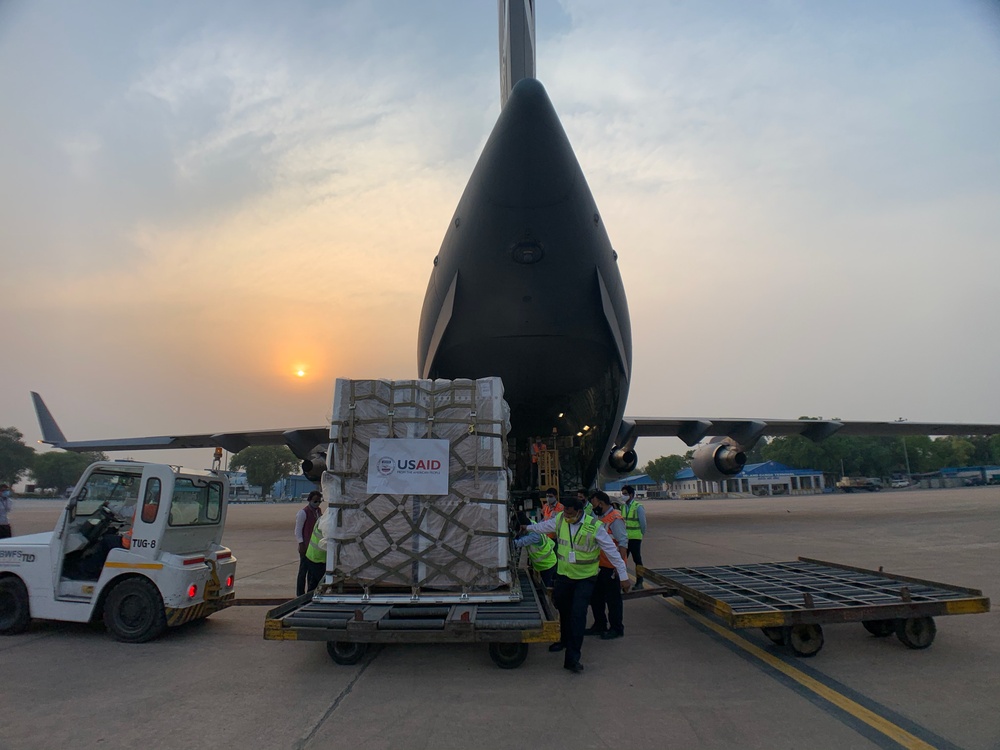 The second of several emergency COVID-19 relief shipments from the United States arrives in India.