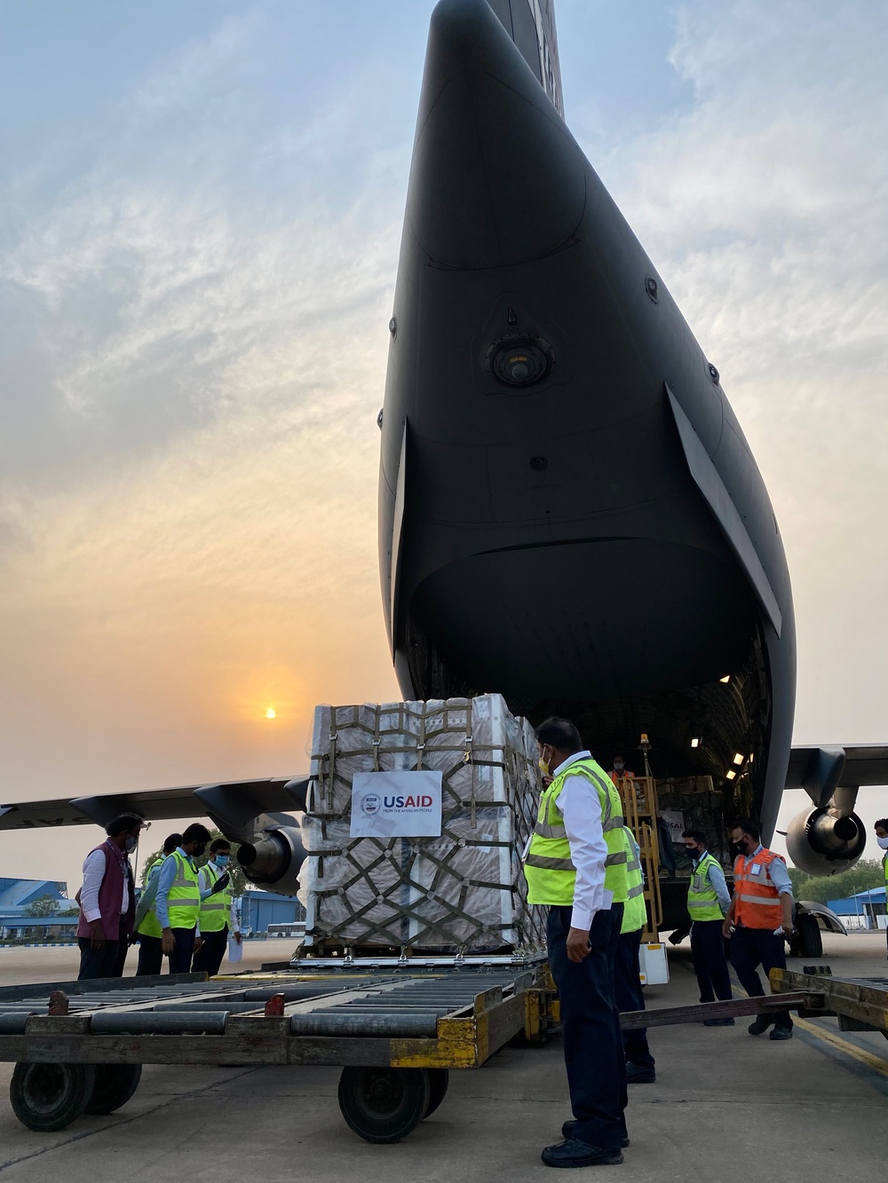 The second of several emergency COVID-19 relief shipments from the United States arrives in India.