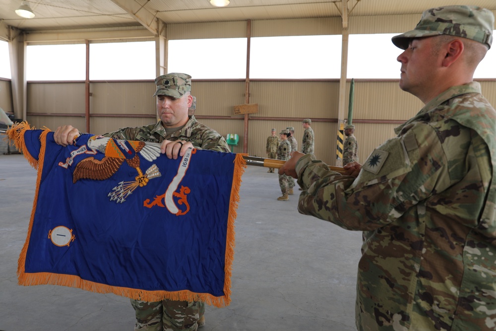 Transfer Of Authority ceremony with Task Force Raptor, 1st Battalion, 168th Aviation Regiment (General Support Aviation Battalion) officially assumed the mission from Task Force Coyote, 2nd Battalion, 104th Aviation Regiment (GSAB)
