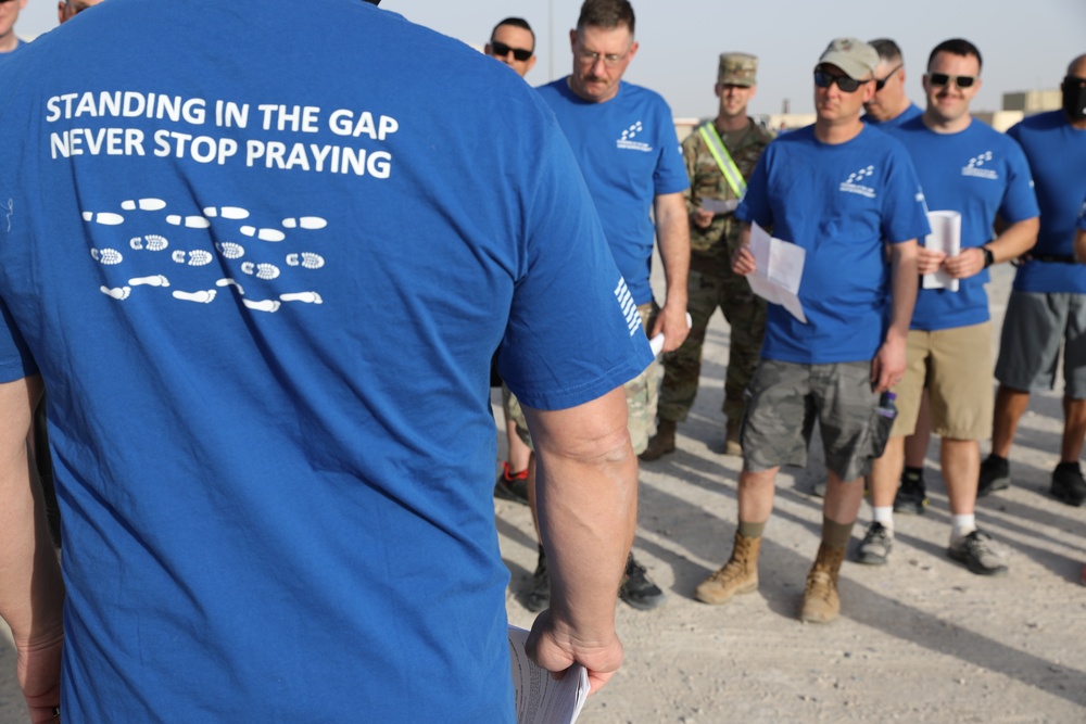 Soldiers and DoD civilians joined chaplains for a Prayer Walk at Camp Buehring, Kuwait.