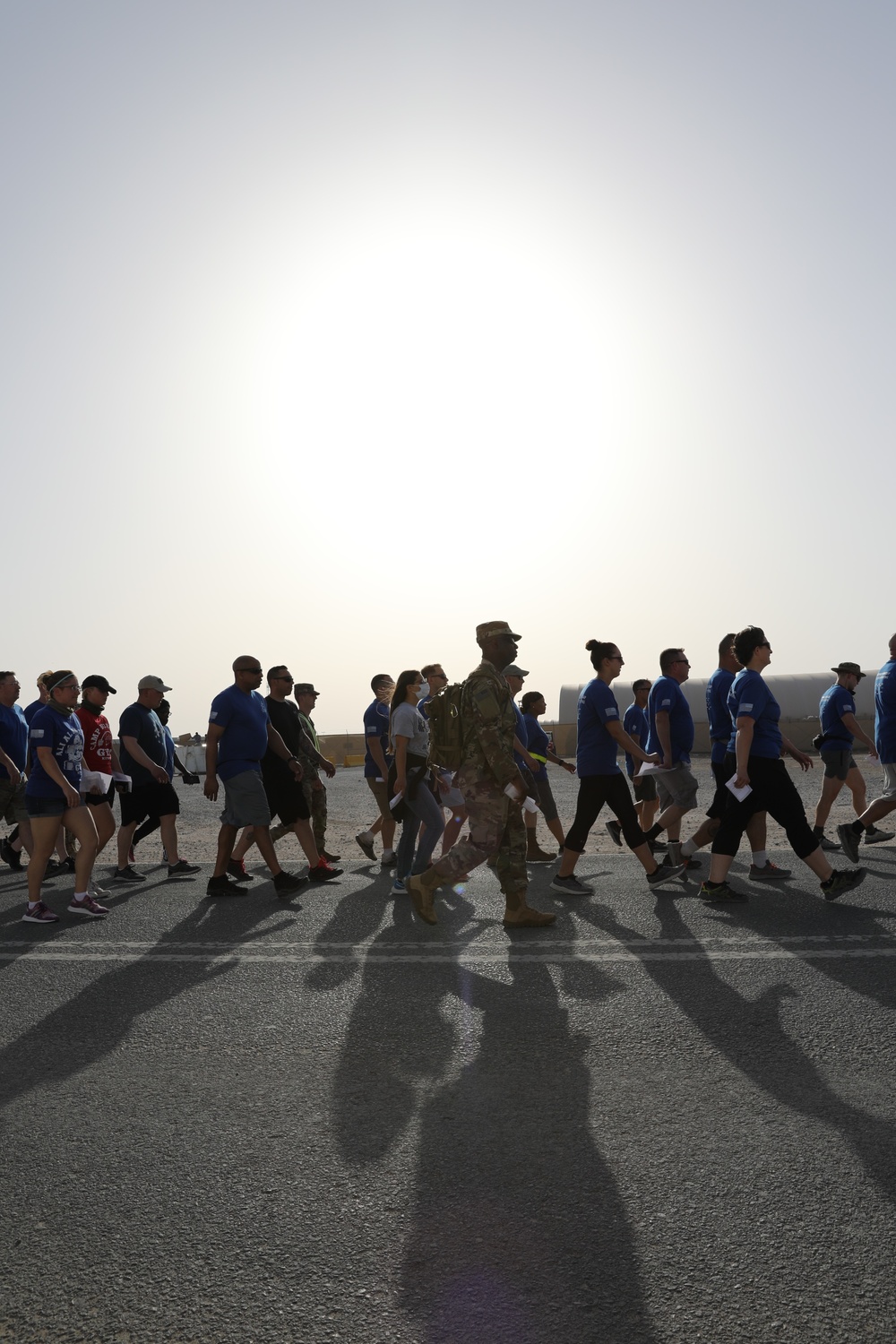 Soldiers and DoD civilians joined chaplains for a Prayer Walk at Camp Buehring, Kuwait.