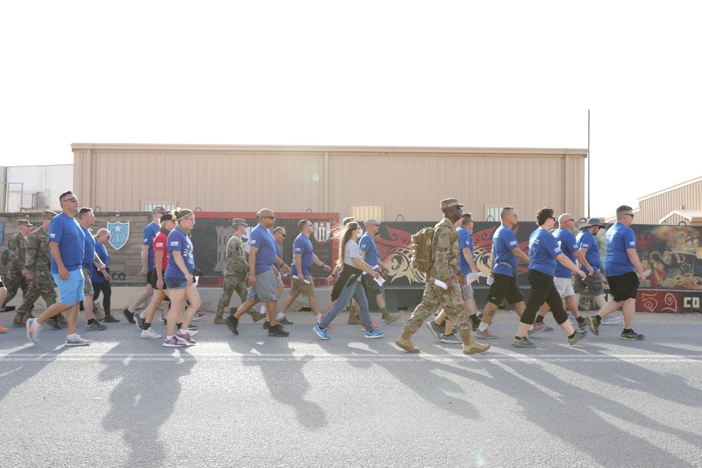 Soldiers and DoD civilians joined chaplains for a Prayer Walk at Camp Buehring, Kuwait.