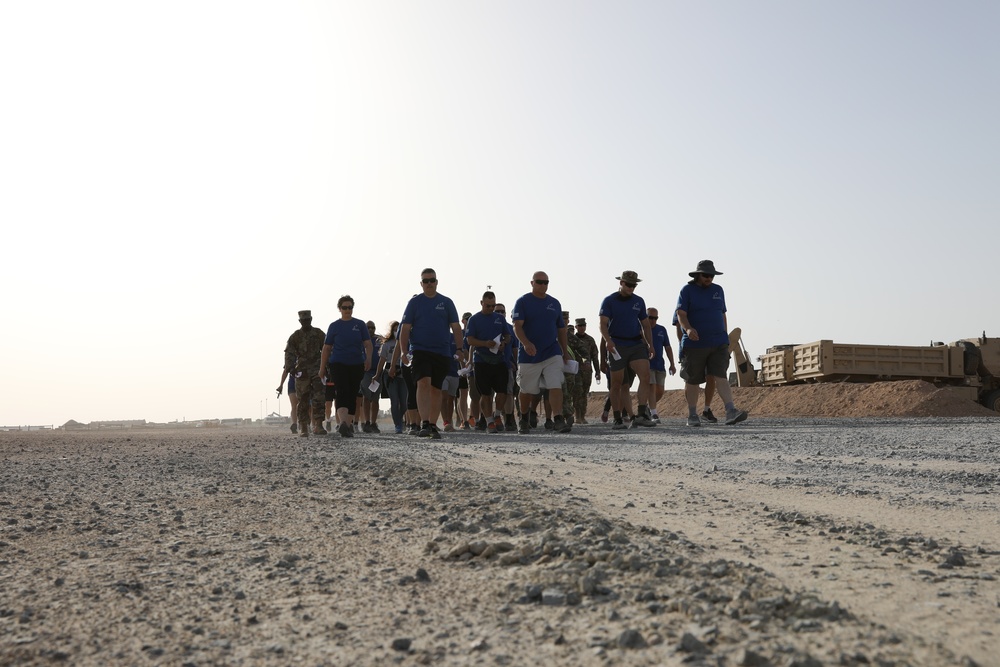 Soldiers and DoD civilians joined chaplains for a Prayer Walk at Camp Buehring, Kuwait.