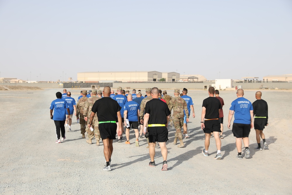 Soldiers and DoD civilians joined chaplains for a Prayer Walk at Camp Buehring, Kuwait.