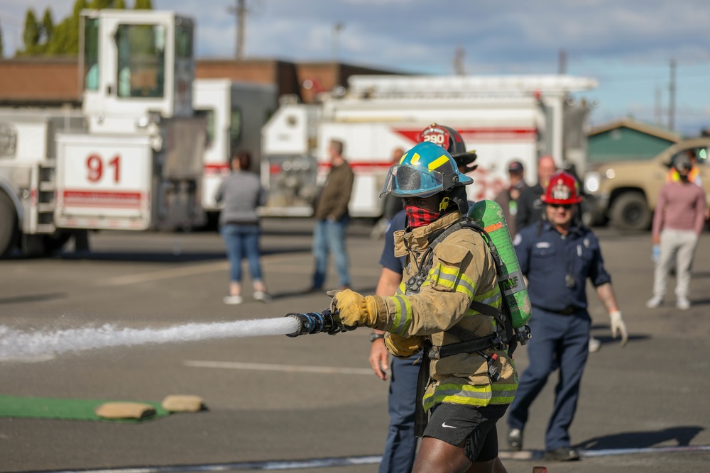 US Army Soldiers partner with local firefighters to maintain readiness