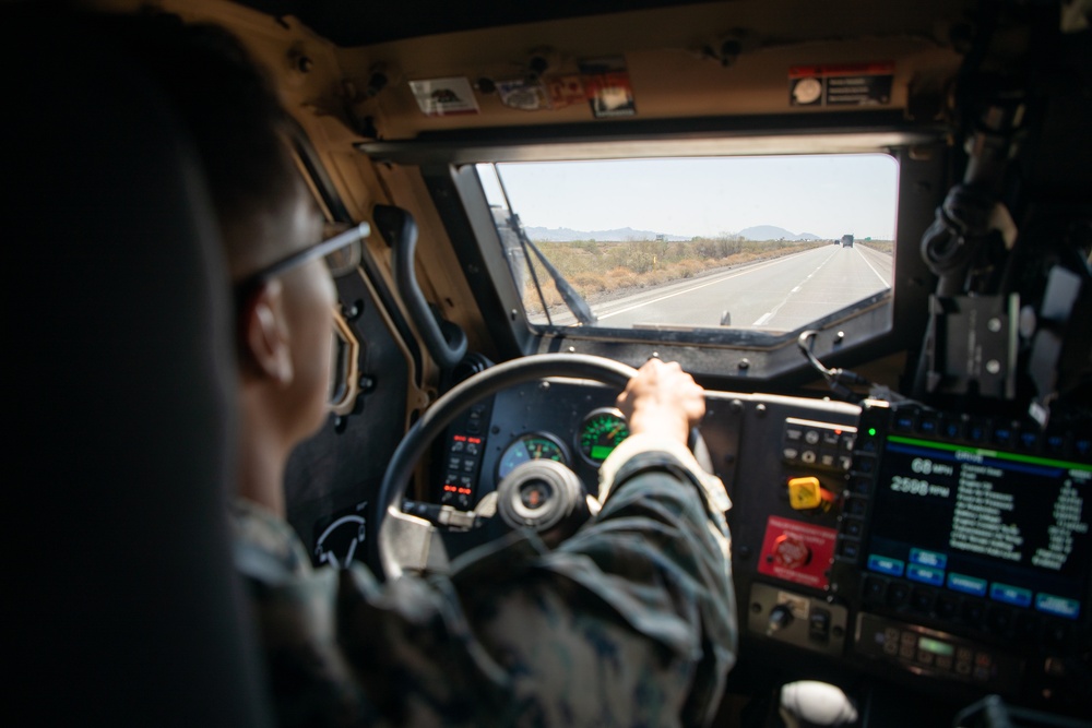 Marines Convoy Across The United States