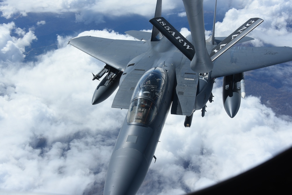 F-15 receives fuel over Scotland