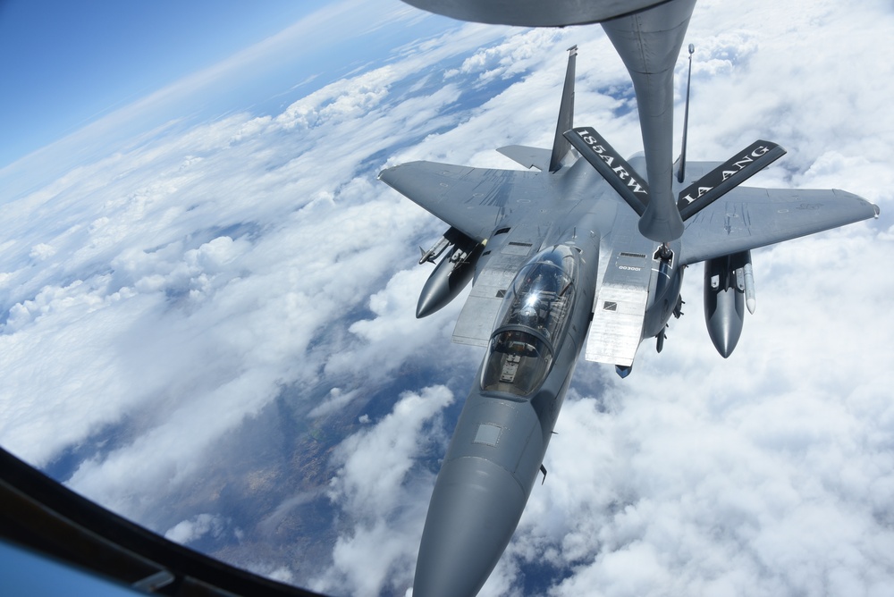 F-15 receiving fuel over Scotland