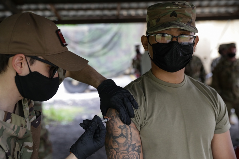 U.S. Army Soldiers receive COVID-19 vaccinations in Tuzla, Bosnia &amp; Herzegovina