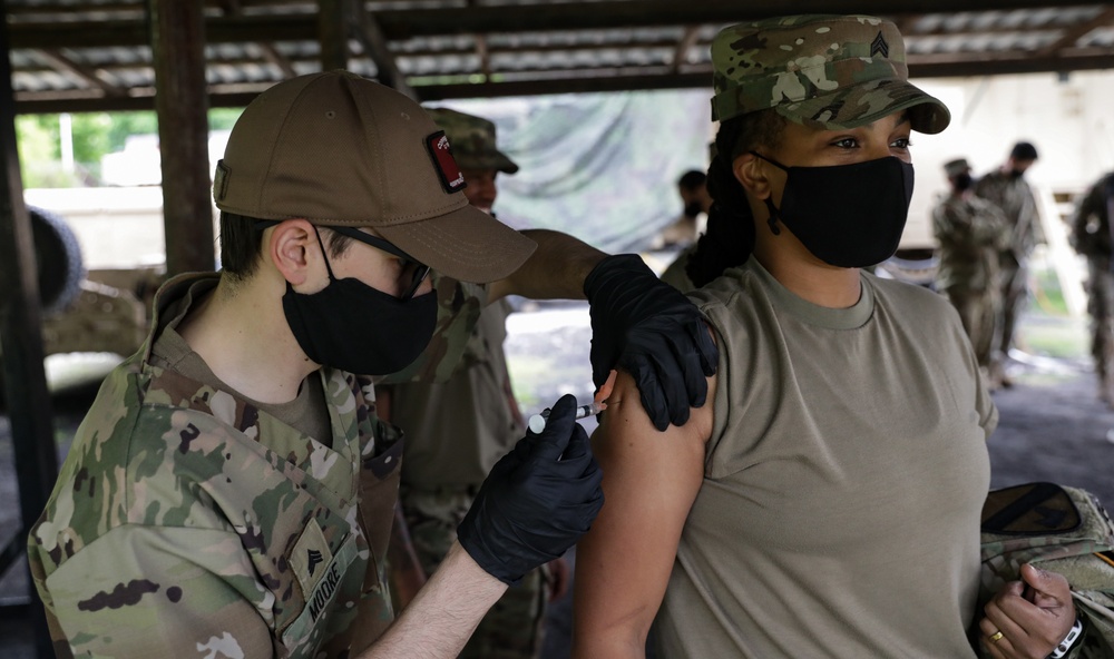 U.S. Army Soldiers receive COVID-19 vaccinations in Tuzla, Bosnia &amp; Herzegovina