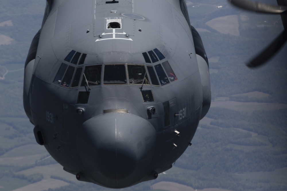 141st Air Refueling Squadron refuels EC-130J Commando Solo