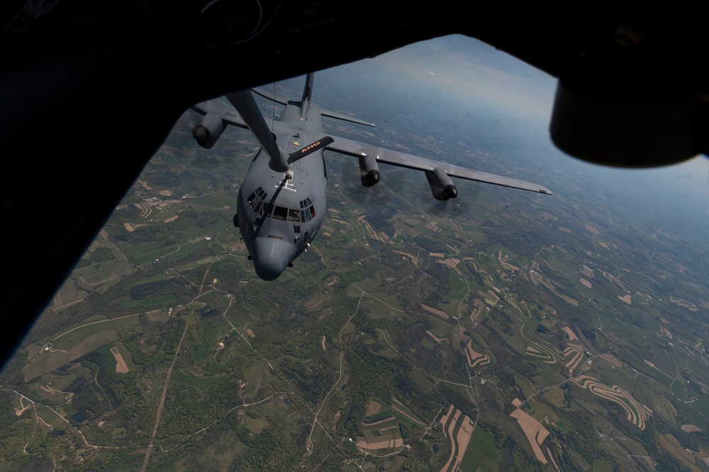 141st Air Refueling Squadron refuels EC-130J Commando Solo