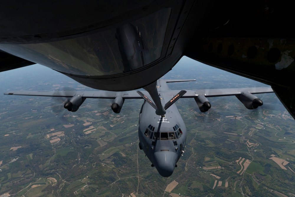 141st Air Refueling Squadron refuels EC-130J Commando Solo